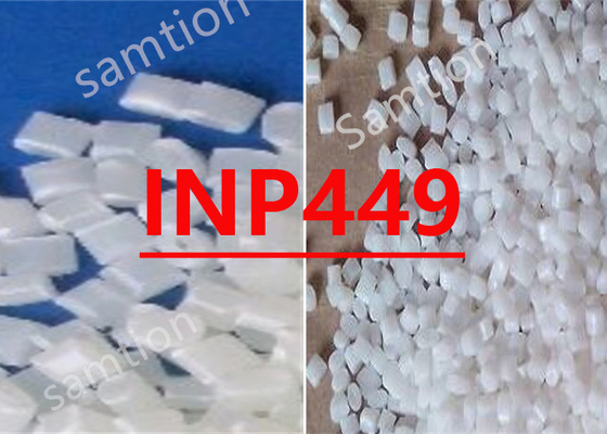S-Plastic Cycolac INP449, bir T-SAN (Teflon (PTFE) - Stiren-Ankrilonitril) reçinesi olup, FR damlama karşıtı bir madde olarak kullanılır.